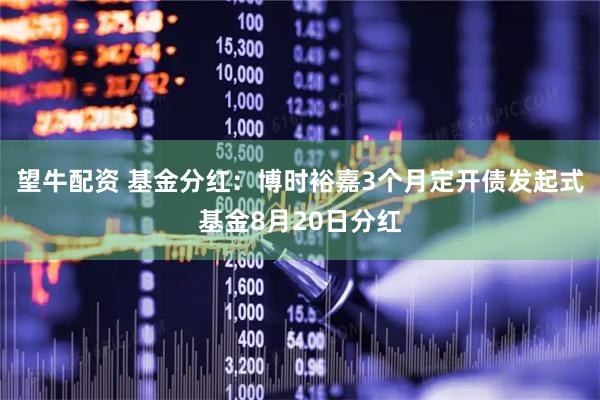 望牛配资 基金分红：博时裕嘉3个月定开债发起式基金8月20日分红
