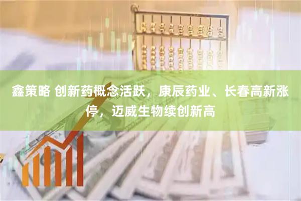 鑫策略 创新药概念活跃，康辰药业、长春高新涨停，迈威生物续创新高