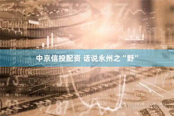 中京信投配资 话说永州之“野”