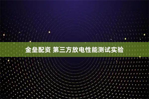金垒配资 第三方放电性能测试实验